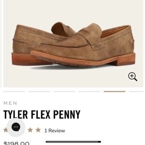 Frye Mens Tyler Penny Tan Solid Suede Loafers 8 1/2 Medium (D)